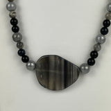 Black & Gray Agate Necklace
