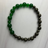 Jade and Pyrite Bracelet