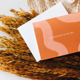 You Brighten My Day. - Hand-Painted Pattern front and back + White Felt Weave Envelope