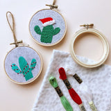 Cactus Holiday Ornament Embroidery Kit
