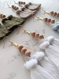 Triangle Tassel Diffuser Earrings Olive