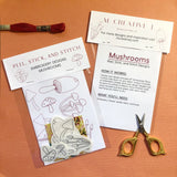 Mushroom Design Embroidery Peel and Stick Patterns