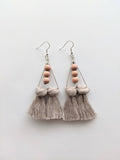 Triangle Tassel Diffuser Earrings Olive