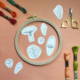 Mushroom Design Embroidery Peel and Stick Patterns