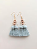 Triangle Tassel Diffuser Earrings White