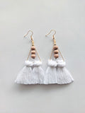 Triangle Tassel Diffuser Earrings Olive