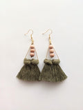 Triangle Tassel Diffuser Earrings Sky